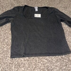 Tillys Girls Kids Large Square Neck Shirt Black